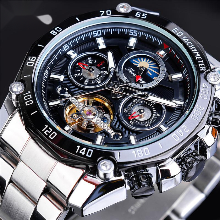 FORSINING Tourbillon Multifunctional Waterproof Automatic Mechanical Watch