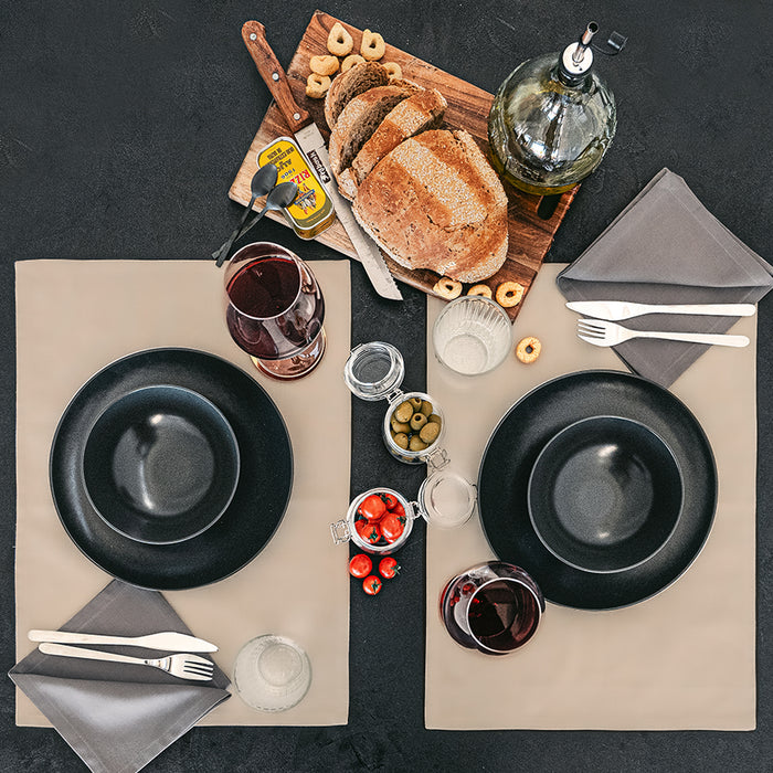 Gioele Cotton placemats 13.77 x 19.68 in, Pack of 2, Beige