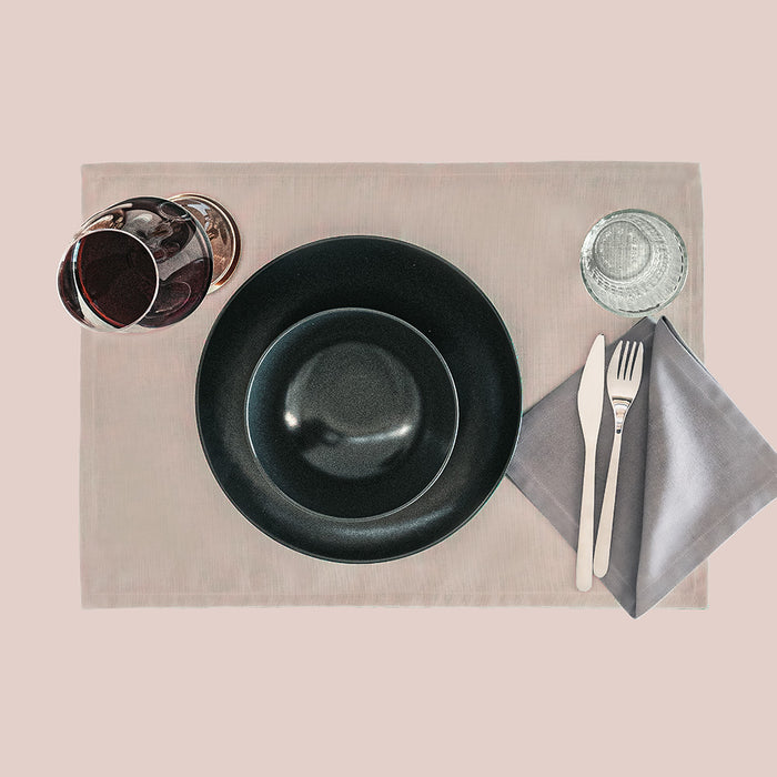 Gioele Cotton placemats 13.77 x 19.68 in, Pack of 2, Beige