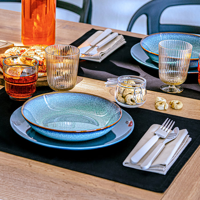 Gioele Cotton placemats 13.77 x 19.68 in, Pack of 2, Black