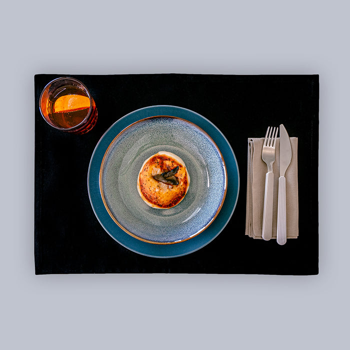 Gioele Cotton placemats 13.77 x 19.68 in, Pack of 2, Black