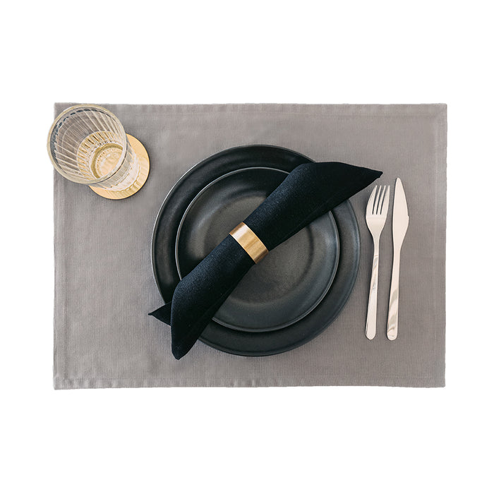 Gioele Cotton placemats 13.77 x 19.68 in, Pack of 2, Dark grey
