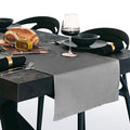 Gioele Cotton table runner 17.71 x 102.36 in, Dark grey