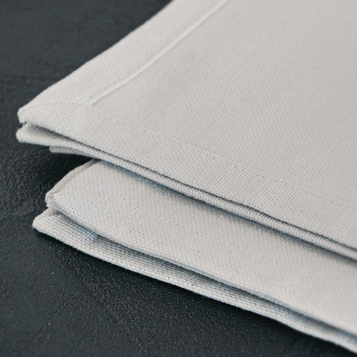 Gioele Cotton table runner 17.71 x 102.36 in, Light Grey
