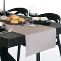 Gioele Cotton table runner 17.71 x 118.11 in, Dark grey