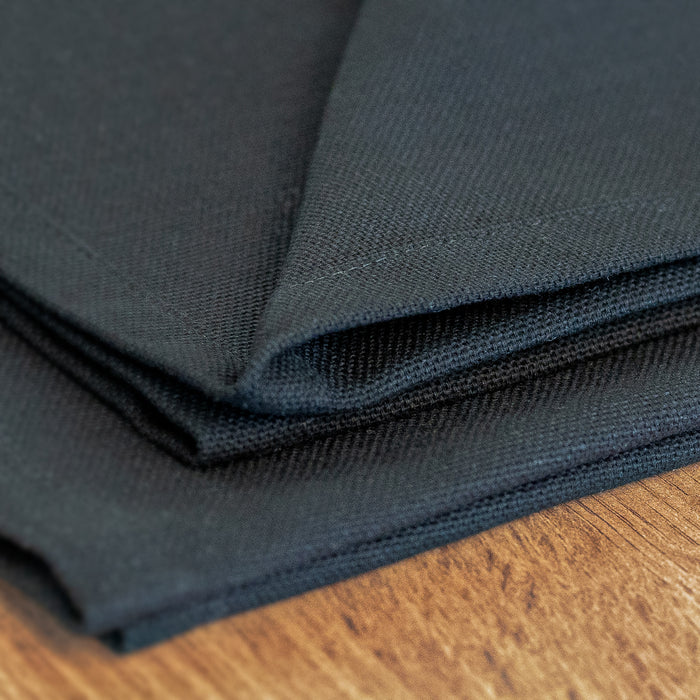 Gioele Cotton table runner 17.71 x 70.86 in, Black
