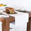 Gioele Cotton table runner 17.71 x 78.74 in, White