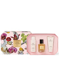 Glashouse Kyoto in Bloom beauty set with floral design on a white background