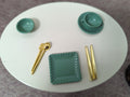 Green Modern Asian Dollhouse dinnerware set