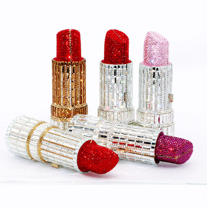 Handmade Rhinestone Lipstick Bag