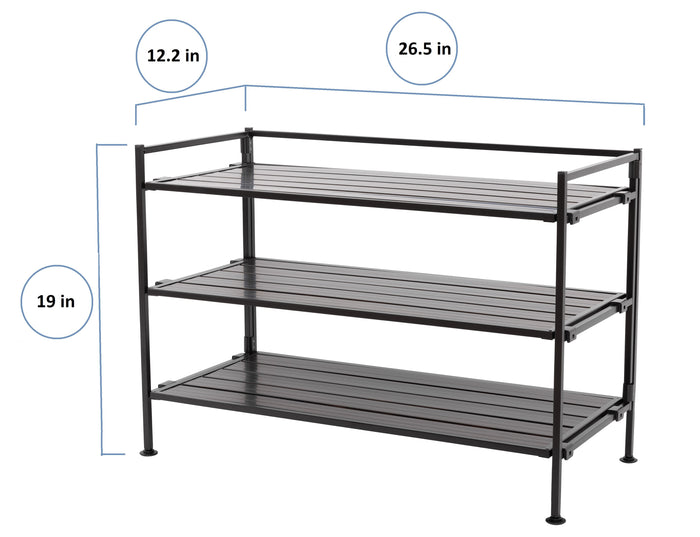Espresso shoe rack dimensions