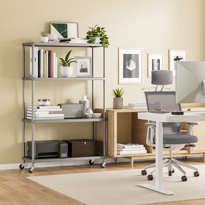HOME 4-Tier Steel Shelving with Shelf Liners
