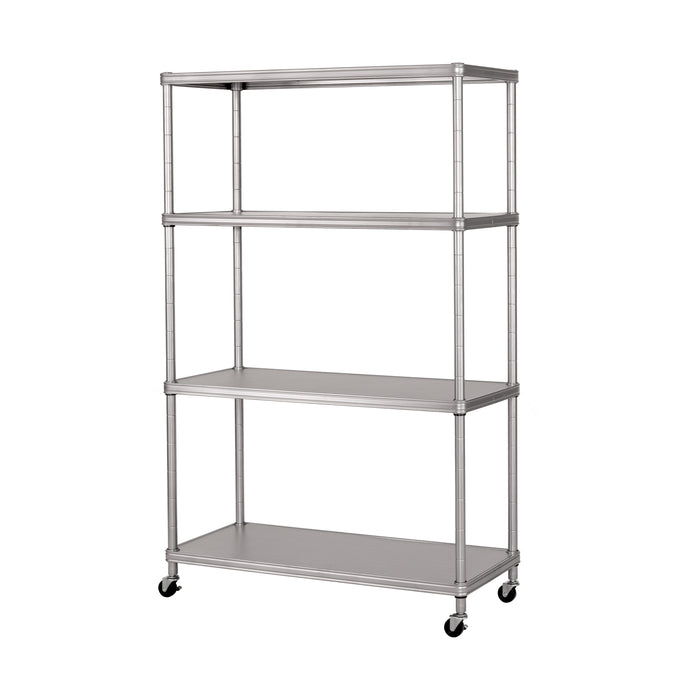 Platinum 4 tier shelf angled right on white background