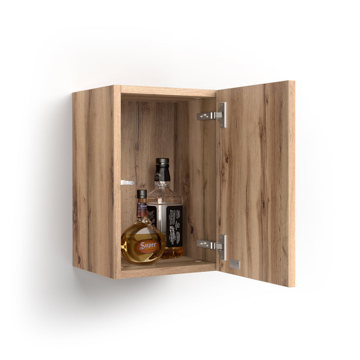 Iacopo cube wall unit with door, Rustic Oak