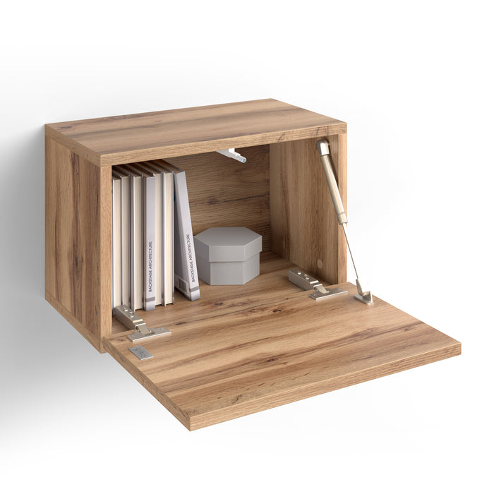 Iacopo cube wall unit with door, Rustic Oak