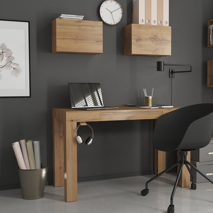 Iacopo cube wall unit with door, Rustic Oak