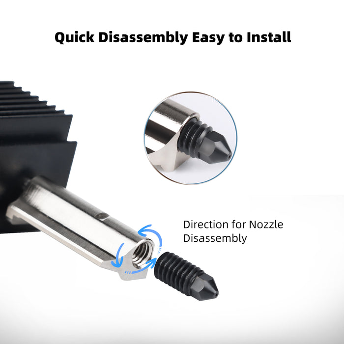 IdeaFormer 5 Pcs 0.2mm,0.4mm,0.6mm Hardened Steel Nozzle for Bambu Lab H2D A1 A1 Mini 3D Printer Hotend
