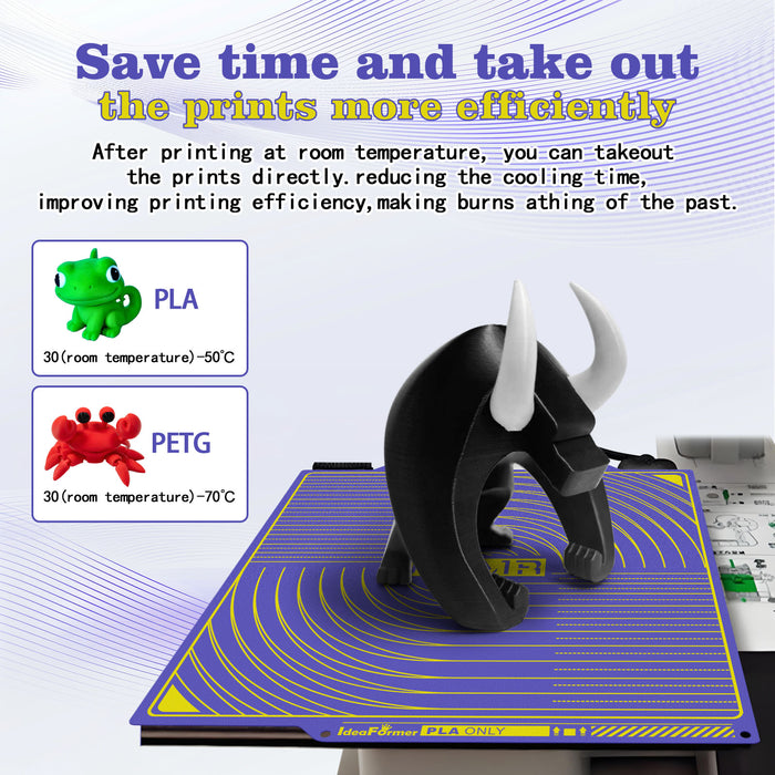 IdeaFormer Purple Textured PEI Low-Temperature Build Plate, 184×184mm for Bambu Lab A1 Mini