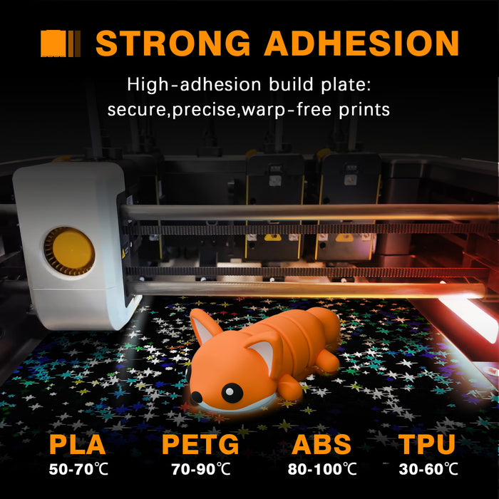 IdeaFormer Rainbow Confetti PEF+Galaxy PEY Spring Steel Build Plate, 276×293mm for Snapmaker U1 3D Printer