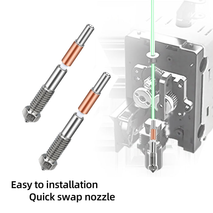 IdeaFormer Replacement 2PCS Integrated Nozzle for QIDI Plus4, M6 Bimetallic + Ceramics Nozzle for QIDI Plus4