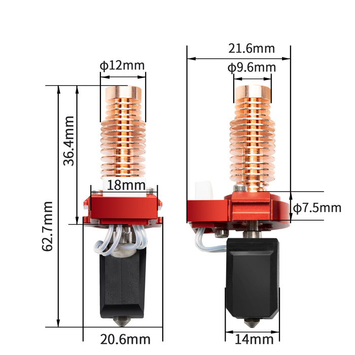 IdeaFormer Upgrade Quick-Release Hotend Extruder Kit, with Detachable Nozzle, for Flashforge AD5M/AD5M Pro