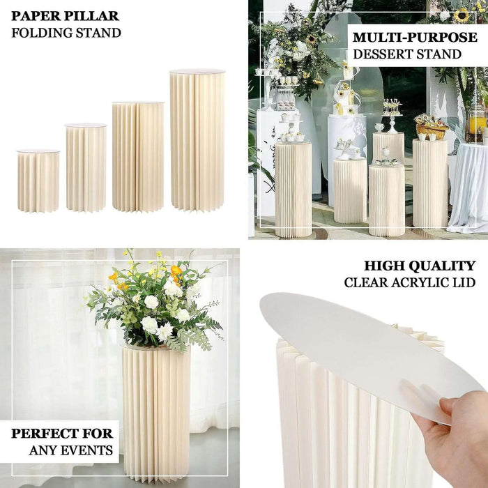 Multi-purpose paper pillar folding stand with clear acrylic lid, perfect for any events.
