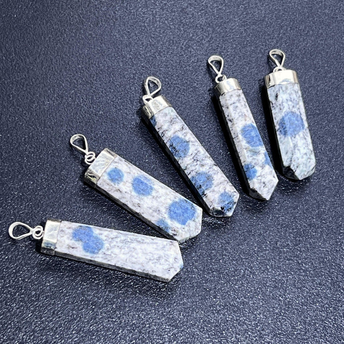 K2 Jasper Crystal Point Pendant (925 Sterling Silver) Faceted Gemstone Jewelry Necklace Supply