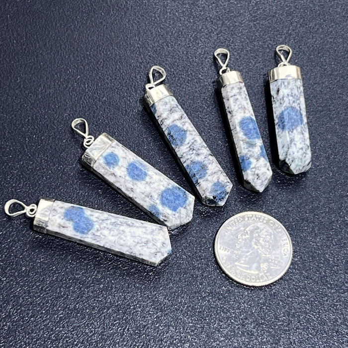 K2 Jasper Crystal Point Pendant (925 Sterling Silver) Faceted Gemstone Jewelry Necklace Supply