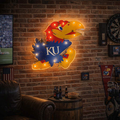 Kansas Jayhawks Logo Lighted Recycled Metal Wall Decor