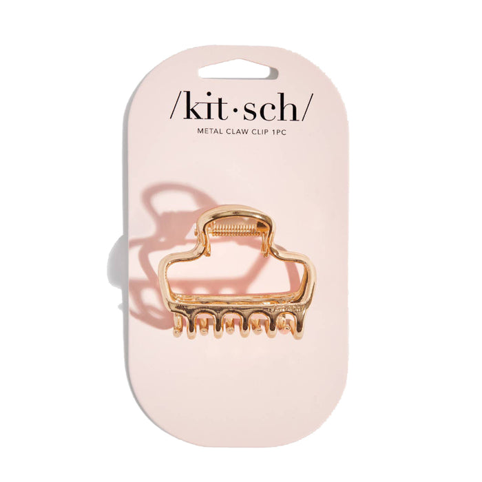KITSCH | Metal Medium Open Shape Puffy Claw Clip - Gold