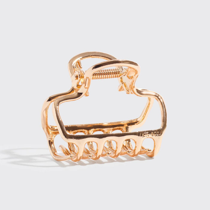 KITSCH | Metal Medium Open Shape Puffy Claw Clip - Gold