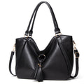 Leather Tassel Tote Bag