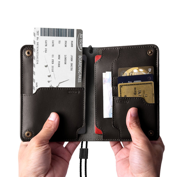 Leather Travel Multi Card Passport Protector