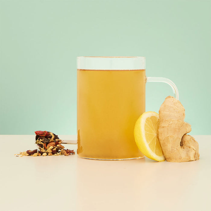 lemon and ginger flavoured herbal tea