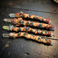 Long Crystal Point Wand Staff Wood Stick Branch Decor Carving
