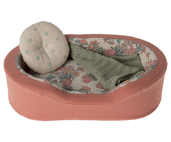 Maileg Small Pet Bed, Floral Coral