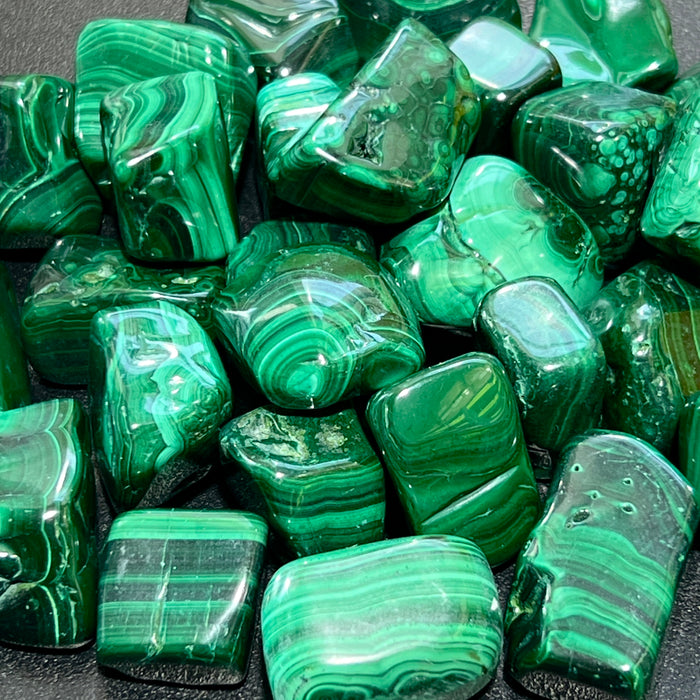 Malachite Tumbled (3 Pcs) Polished Natural Gemstones Healing Crystals And Stones