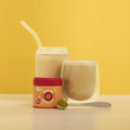 maple chai matcha hot & iced matcha & latte & tin & perfect tea spoon filled with matcha powder