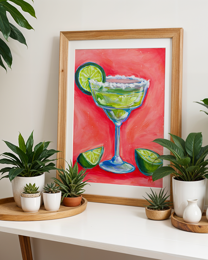 Margarita Reproduction - Paper Print or Canvas - Kitchen Dining Bar Retro Trendy Wall Art Decor
