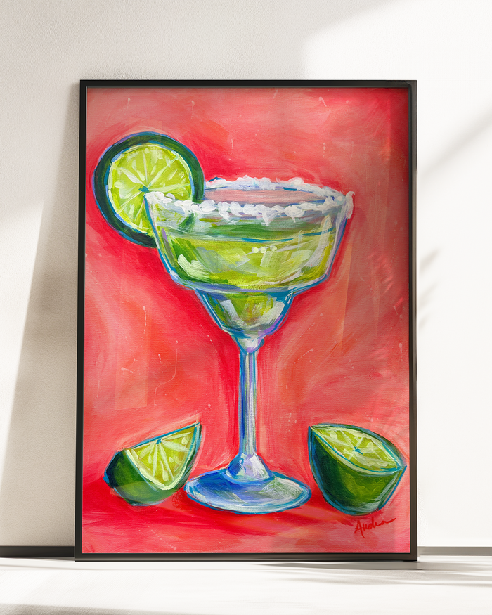 Margarita Reproduction - Paper Print or Canvas - Kitchen Dining Bar Retro Trendy Wall Art Decor