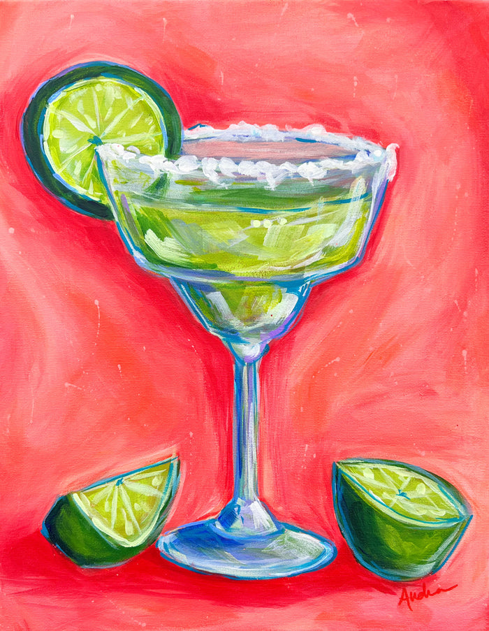 Margarita Reproduction - Paper Print or Canvas - Kitchen Dining Bar Retro Trendy Wall Art Decor
