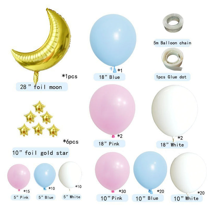 Mocsicka Balloon Arch 117Pcs Maca Pink Blue Balloon Set Party Decoration