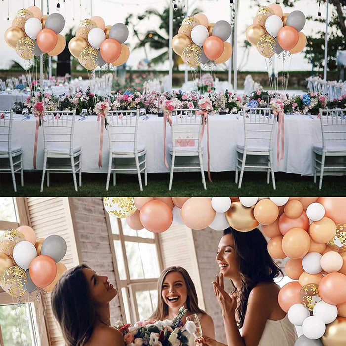 Mocsicka Balloon Arch 129Pcs Rose Gold and Gray Balloons Set Party Decoration