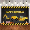Mocsicka Excavator Theme Happy Birthday Backdrop-Mocsicka Party