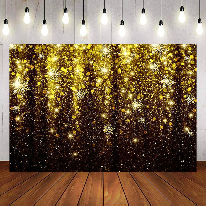 Mocsicka Golden Shining Dots Happy Birthday Backdrop-Mocsicka Party