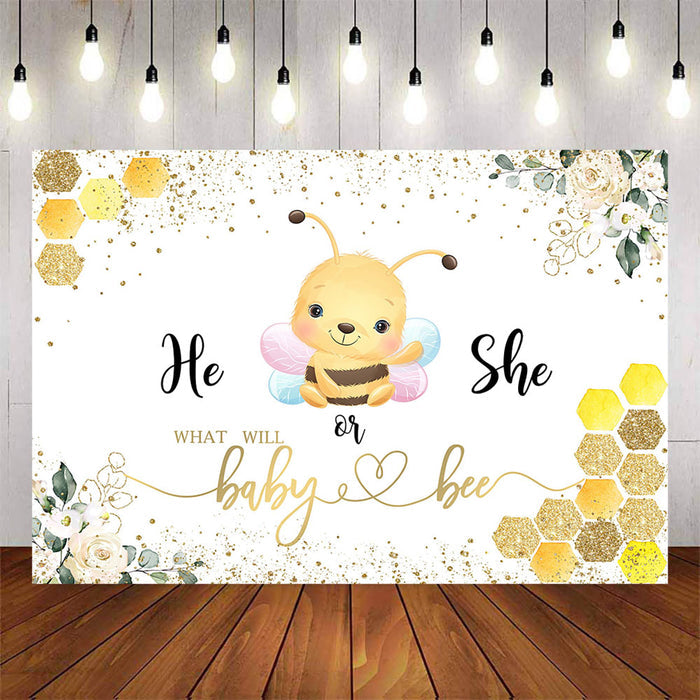 Mocsicka He or She Honey Bee Gender Reveal Backdrop-Mocsicka Party