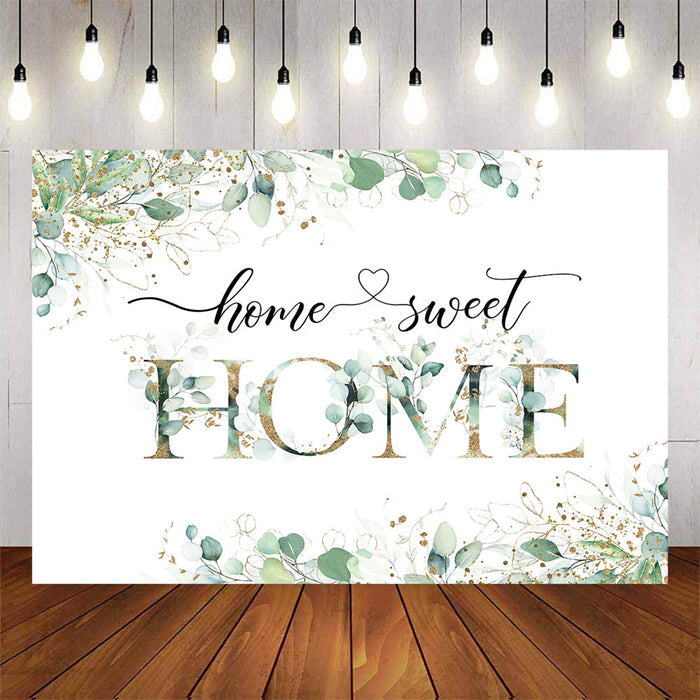 Mocsicka Home Sweet Green Leaves Photo Banners-Mocsicka Party