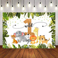 Mocsicka Jungle Animals Happy 1st Birthday Backdrop-Mocsicka Party