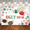 Mocsicka Ugly Mask Snowflakes Theme Party Backdrop-Mocsicka Party