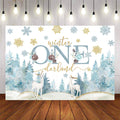 Mocsicka Winter Onederland White Deer Birthday Backdrop-Mocsicka Party